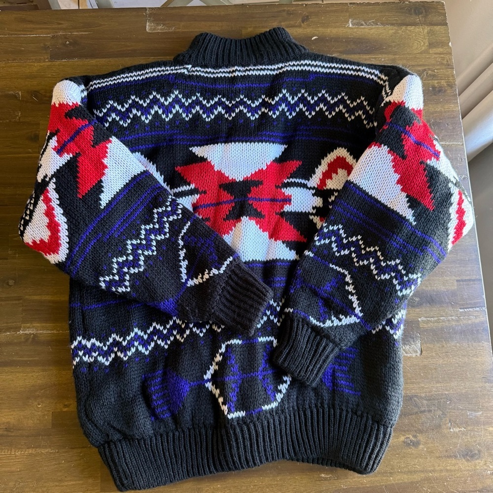 Vintage Y2K Southwest Print Chunky Knit Cardigan - Picture 6 of 12